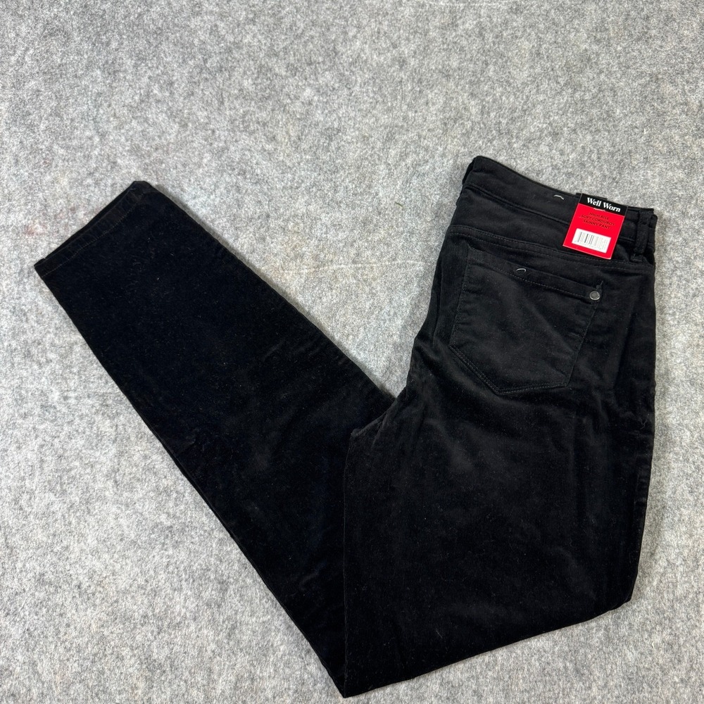 Well Worn Womens Black High Rise Soft Corduroy Skinny Pants Size 8/29 NWT